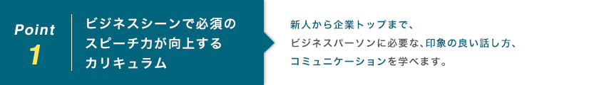 ビジネスシーンで必須のスピーチ力が向上するカリキュラム